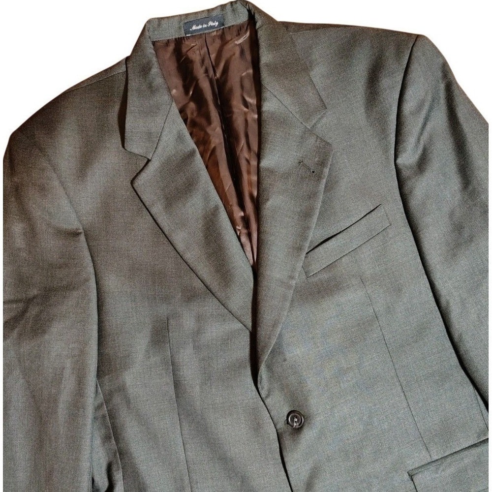 Murano Mens SZ 42 Blazer Grey Pure New Wool‎ Made in Italy Dark Academia Classic
